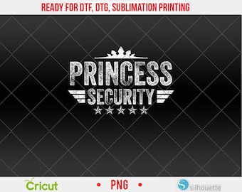 Princess Security Boys Big Brother Vintage Birthday Dad Mom PNG, DTF, Sublimation Design