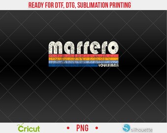 Styl Vintage lat 70. i 80. Marrero LA PNG, DTF, projekt sublimacji