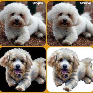 Digital Pet Portrait. Transform you pet photo from original to PASTEL GFX - see example. Digital File to your inbox!