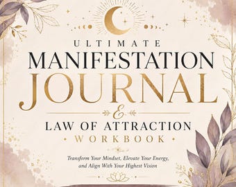 Ultimate Manifestation Journal PDF | Law of Attraction Workbook | Vision Board Planner | Gratitude & Affirmation Journal Printable