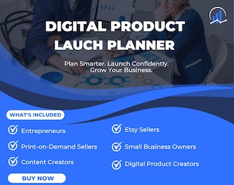 Digital Product Launch Planner | Business Planner PDF | Product Launch Workbook | Small Business Planner | Printable Entrepreneur Planner