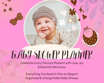 Baby Shower Planner Printable PDF | Baby Shower Organizer Binder | Baby Shower Checklist | Instant Download | 30 Page Workbook