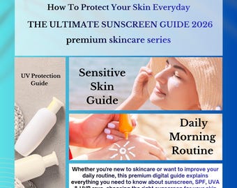 Sunscreen Guide PDF | SPF Skincare Ebook | UV Protection Guide | Printable Skin Care Planner | Instant Download