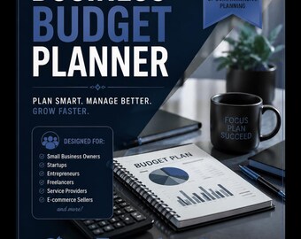 Business Budget Planner Digital Financial System Entrepreneur Bookkeeping Ledger Small Business Expense Tracker Cash Flow Template US Letter