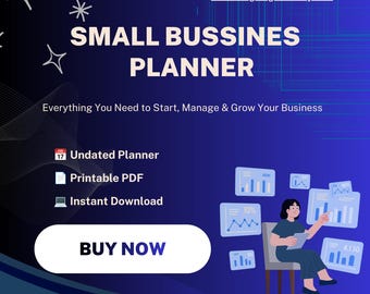 Minimalist Business Planner PDF, Small Business Budget Tracker, Monthly Expense Log, Bookkeeping Ledger, Entrepreneur Digital Download