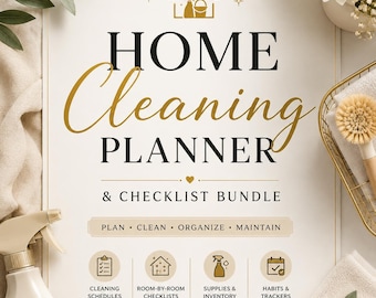Home Cleaning Planner Printable | Cleaning Checklist Bundle | Household Cleaning Schedule PDF | Cleaning Planner Digital Download