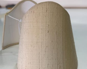 Par de pantallas de lámpara de seda salvaje hechas a mano | Taller tradicional portugués | 12 x 12 cm