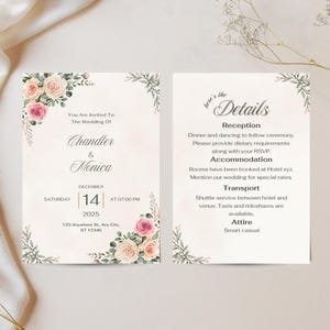 Elegante Hochzeitseinladung - Vorlage für Hochzeitseinladungen: Minimalistisches Design