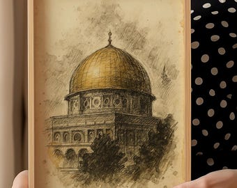 Dome of the Rock Print | Islamic Wall Art, Al-Aqsa Mosque (Digital Download)