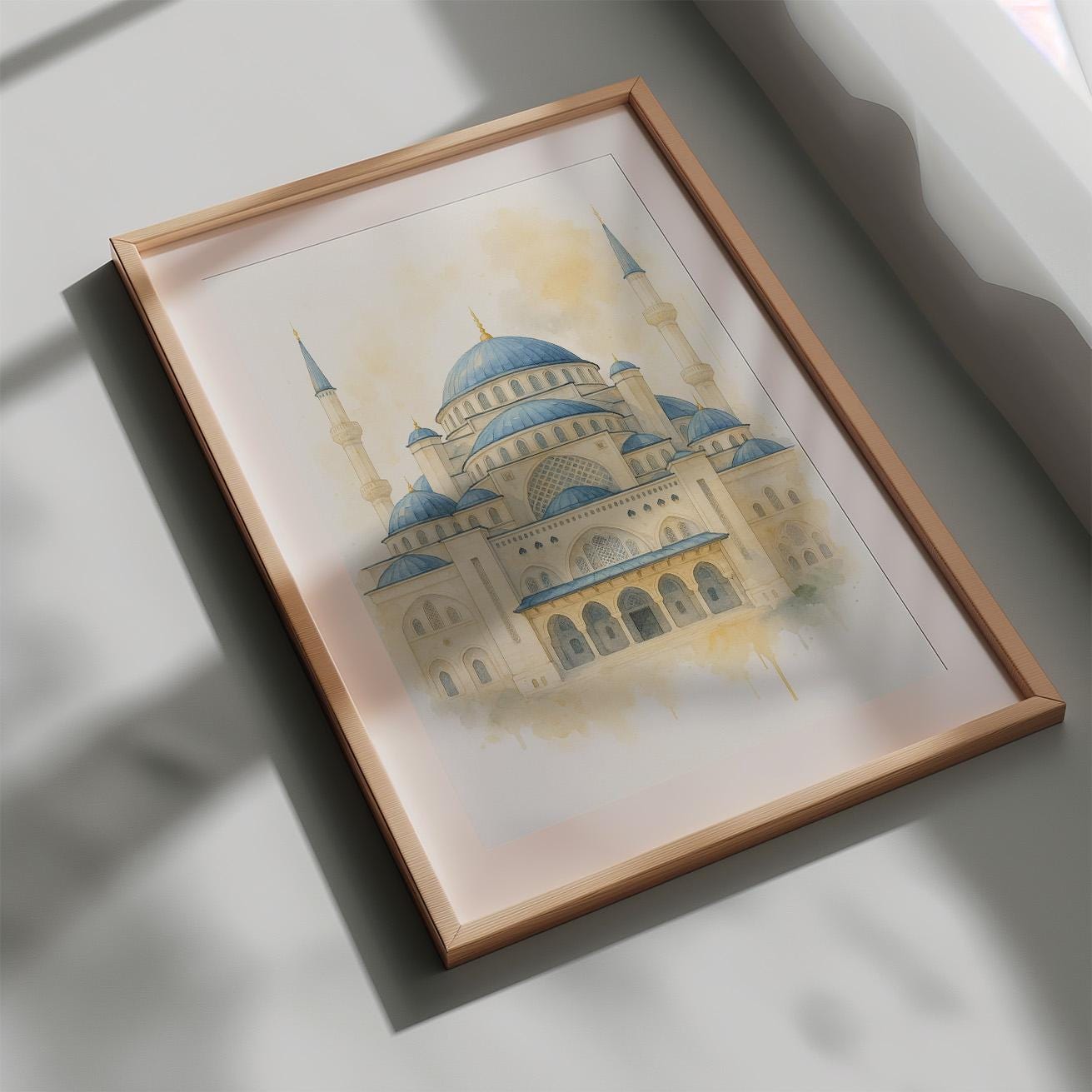 ブルーモスク イスタンブール 水彩画 | スルタンアフメトモスク アート