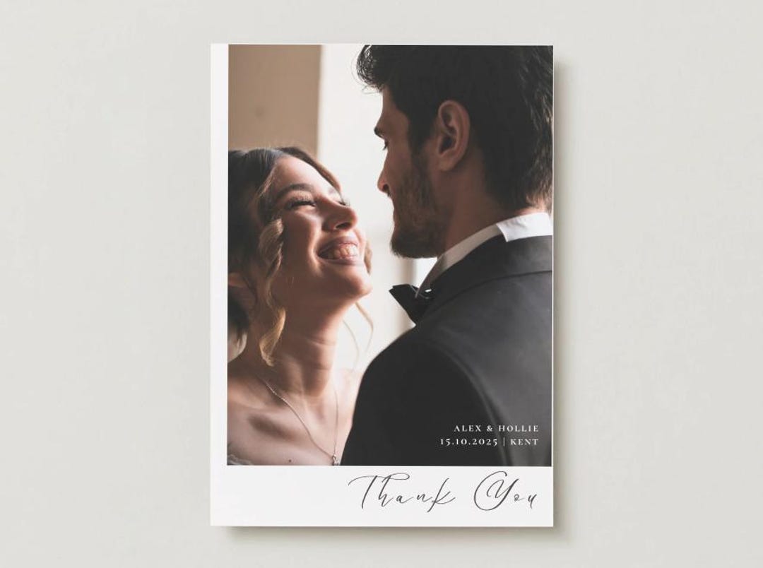 Personalised Wedding Thank You Cards | Custom Photo Prints | Elegant ...