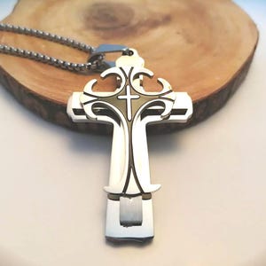 Stainless Steel Cross, Crucifix, Christian Necklace,Black Cross, Gothic Cross, Religious Jewellery.