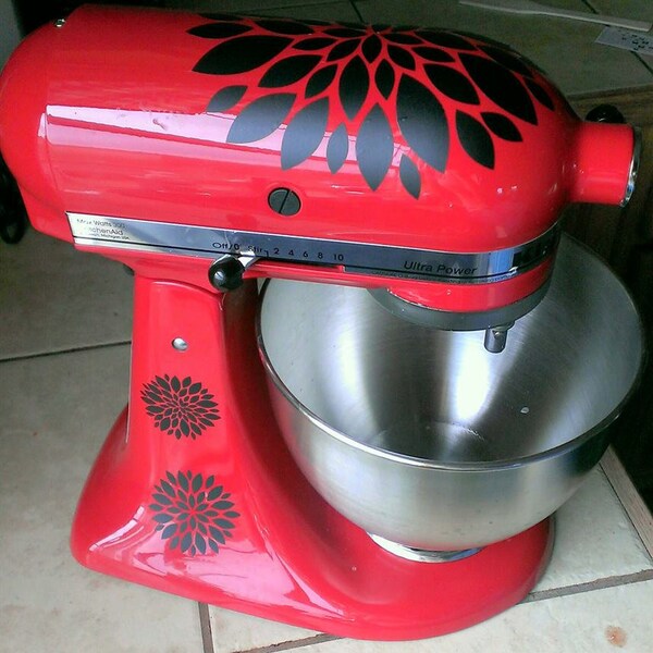 Kitchenaid Mixer Decals Flowers Etsy