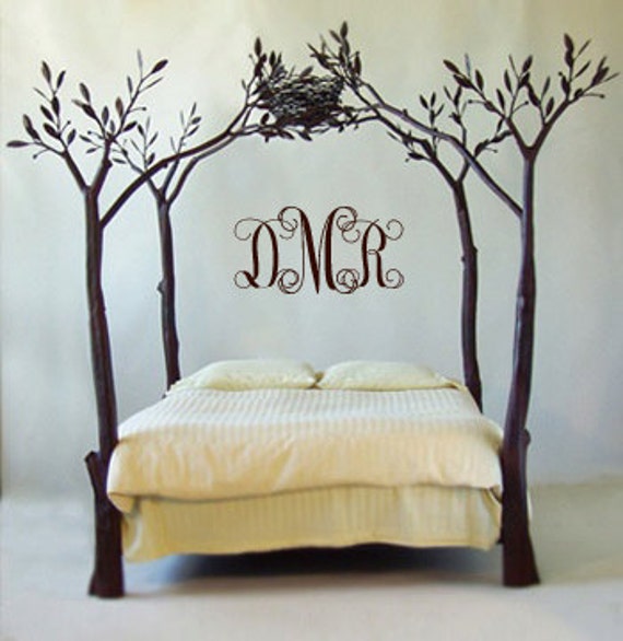 Monogram Personalized Initial 38x22 Baby Nursery Teen Girl Master Bedroom Vinyl Wall Lettering Words Quotes Decals Art Custom