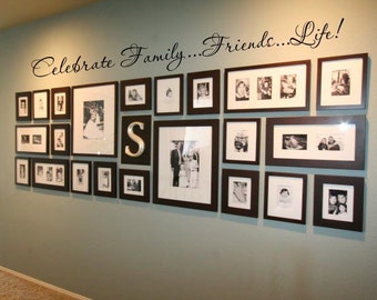 Celebrate Family...Friends...Life 52x5 Vinyl Decal Wall Art Lettering Decals