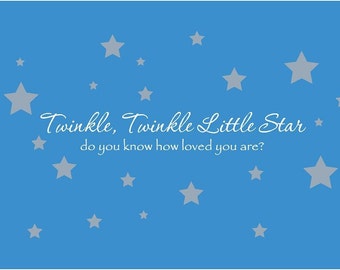 Twinkle Twinkle Little Star Vinyl Wall Decal Decor Wall Lettering Words Quotes Decals Art Custom Nursery Rhyme