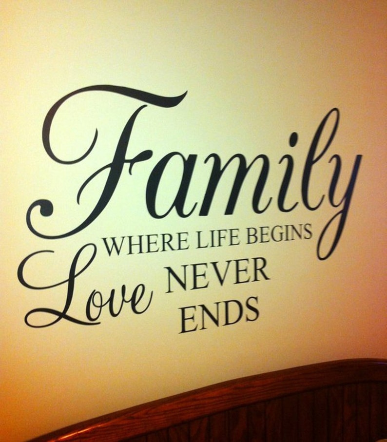 Family Where Life Begins Love Never Ends 36x22 Vinyl Decal - Etsy