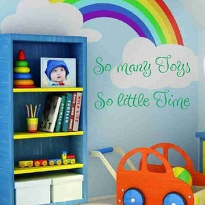 So many Toys So little Time Playroom Bedroom 22x10 Vinyl Wall Lettering Words Quotes Decals Art Custom image 1