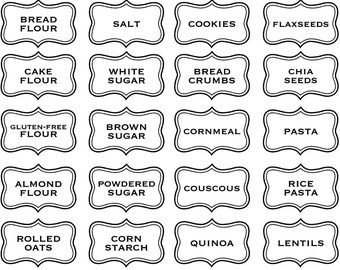 Jar LABELS & Tags 5"x3" to help Organize Your Pantry Vinyl Decals Choose any 4