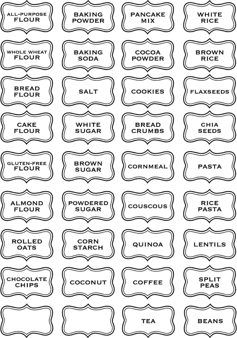Jar LABELS & Tags 5x3 to Help Organize Your Pantry Etsy