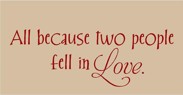 All Because Two People Fell in Love 30x10.5 Heart Vinyl Wall - Etsy
