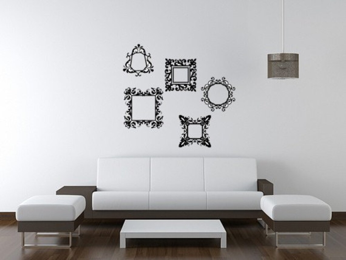 Vintage Damask Photo Frames Vinyl Wall Decal Decor Wall Etsy