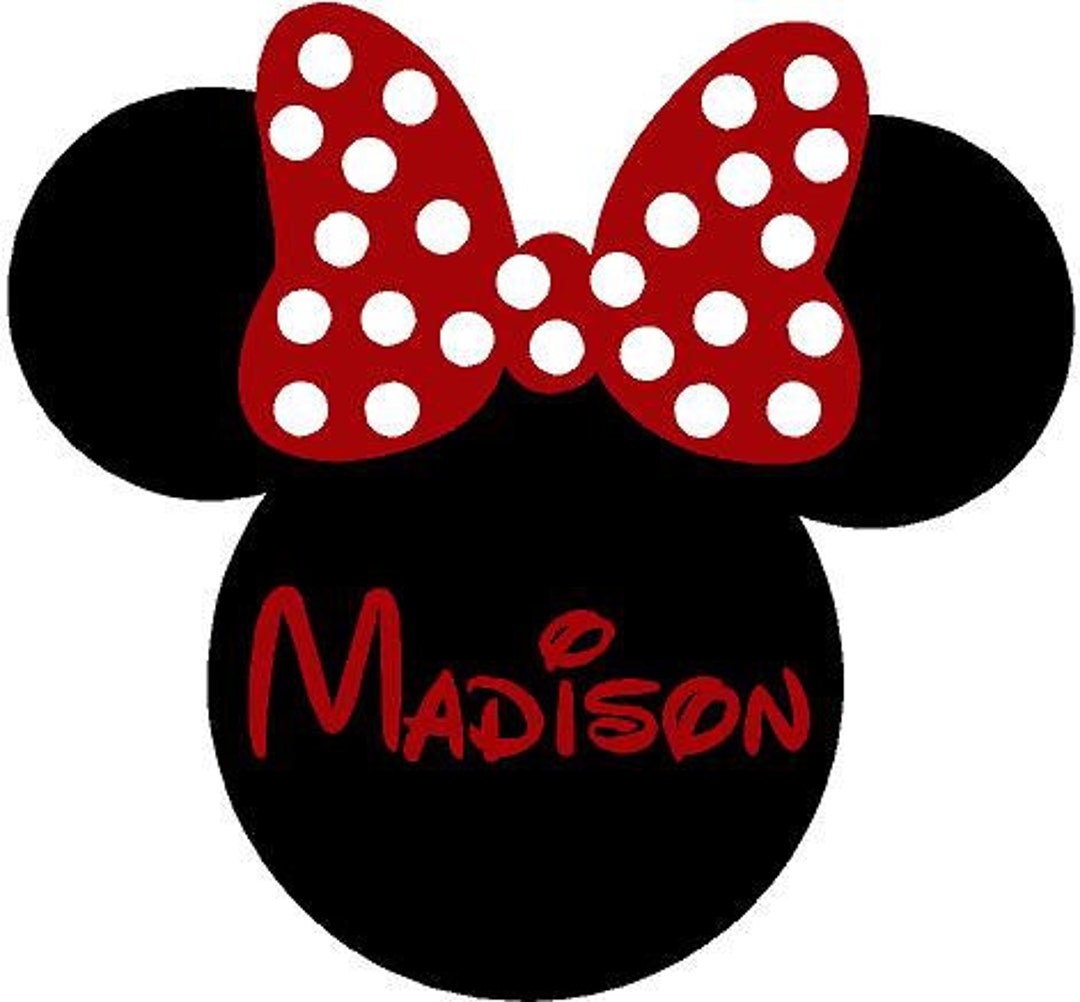 Minnie Mouse Ears Name PERSONALIZED 26x24 Vinyl Wall Lettering Words ...