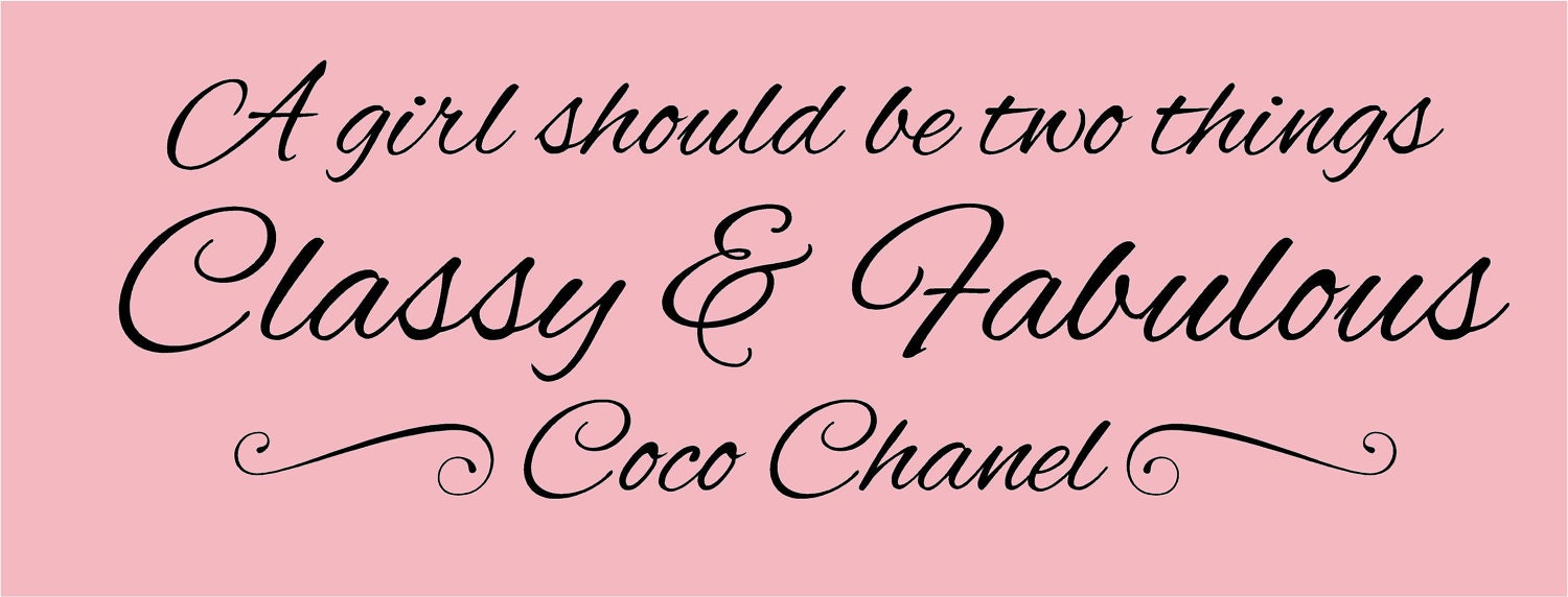 Classy and Fabulous Coco Chanel Decal Sticker Wall Vinyl Art