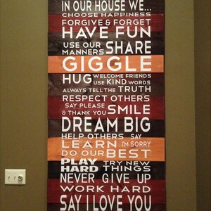 Family Rules 60x22 BIG Vinyl Decal Home Decor Door Wall Lettering Words Quotes image 2