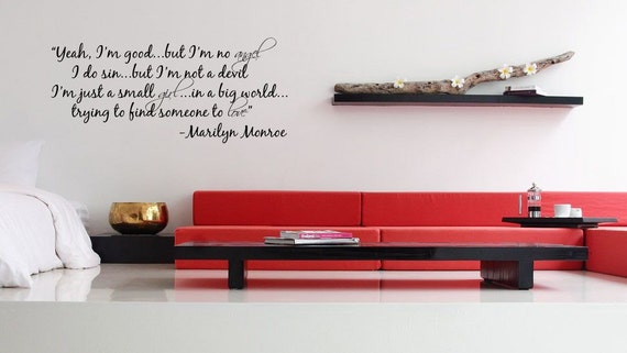 Yeah I M Good But I M No Angel Marilyn Monroe 32x16 Vinyl Decor Wall Lettering Words Quotes Decals Art Custom