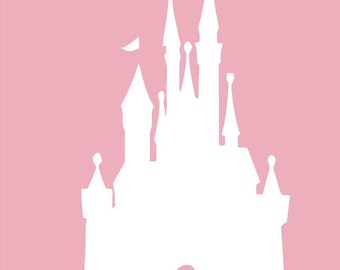 Disney CASTLE 22x42 Modern Vinyl Decal Wall Lettering Words  Princess