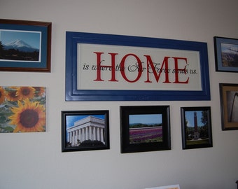 Home is Where The Air Force Sends Us 34x8 Vinyl Wall Decal Decor Wall Lettering Words Quotes Decals Art Custom