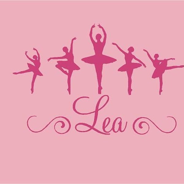 Ballerina Dancer Personalized Name  24x18  Vinyl Wall Lettering Words Quotes Decals Art Custom