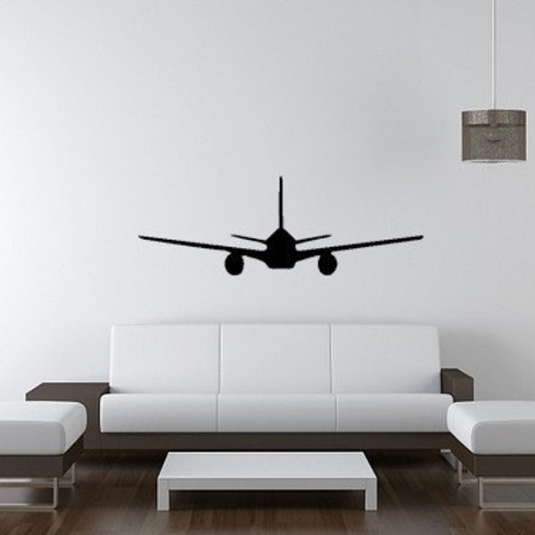 Airplane 737 big silhouette 28x10 Vinyl Decal Wall Lettering Words Quotes Art Custom SewCuteandMore