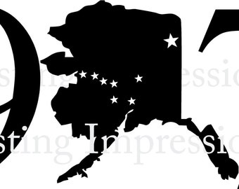 ALASKA 907 State Vinyl Decal Wall Lettering Words Quotes Decals Art Custom Car Window