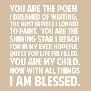 You are the poem I dreamed 22x25 Nursery Vinyl Decal Art Custom Subway Child