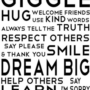 Family Rules 60x22 BIG Vinyl Decal Home Decor Door Wall Lettering Words Quotes image 4