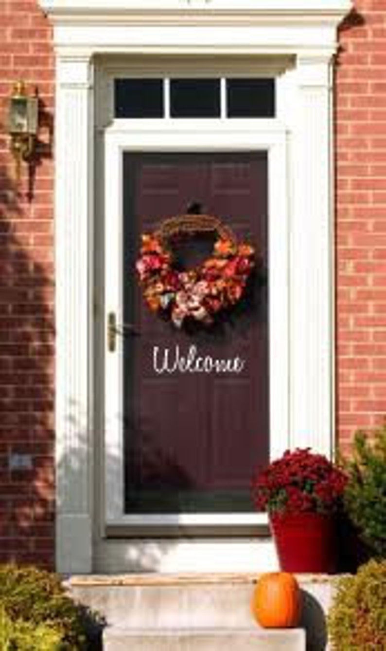 WELCOME Front Door Entry 14x5 Sign Vinyl Wall Decal Sticker image 1