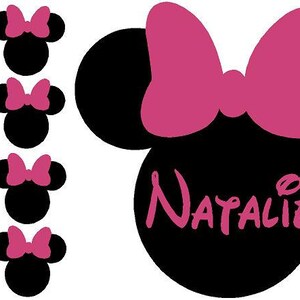 Minnie Mouse Ears Name PERSONALIZED Vinyl Wall Lettering Words Quotes Decals Art Custom image 2