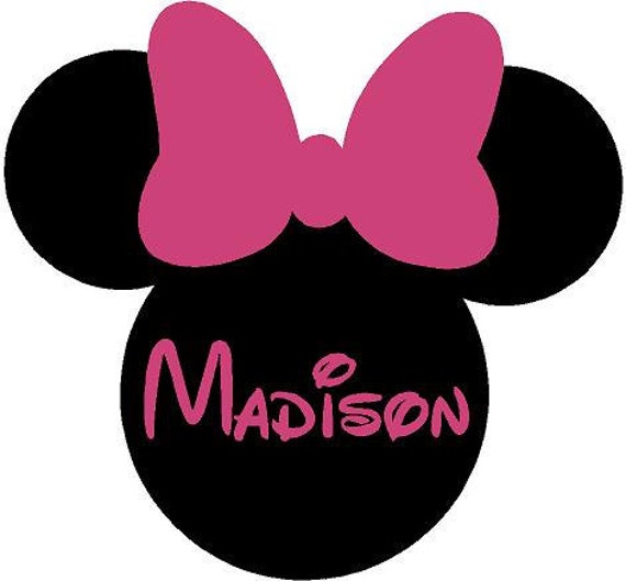Minnie Mouse Ears Name PERSONALIZED 26x24 Vinyl Wall Lettering Words Quotes  Decals Art Custom 