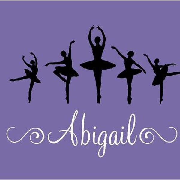 Ballerina Dancer Personalized Name  24x18  Vinyl Wall Lettering Words Quotes Decals Art Custom
