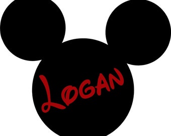 Mickey Mouse Ears Name PERSONALIZED 26x22  Vinyl Wall Lettering Words Quotes Decals Art Custom