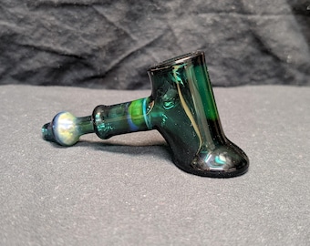 5 "Türkis und Silber Hammer Pfeife. Glaspfeife