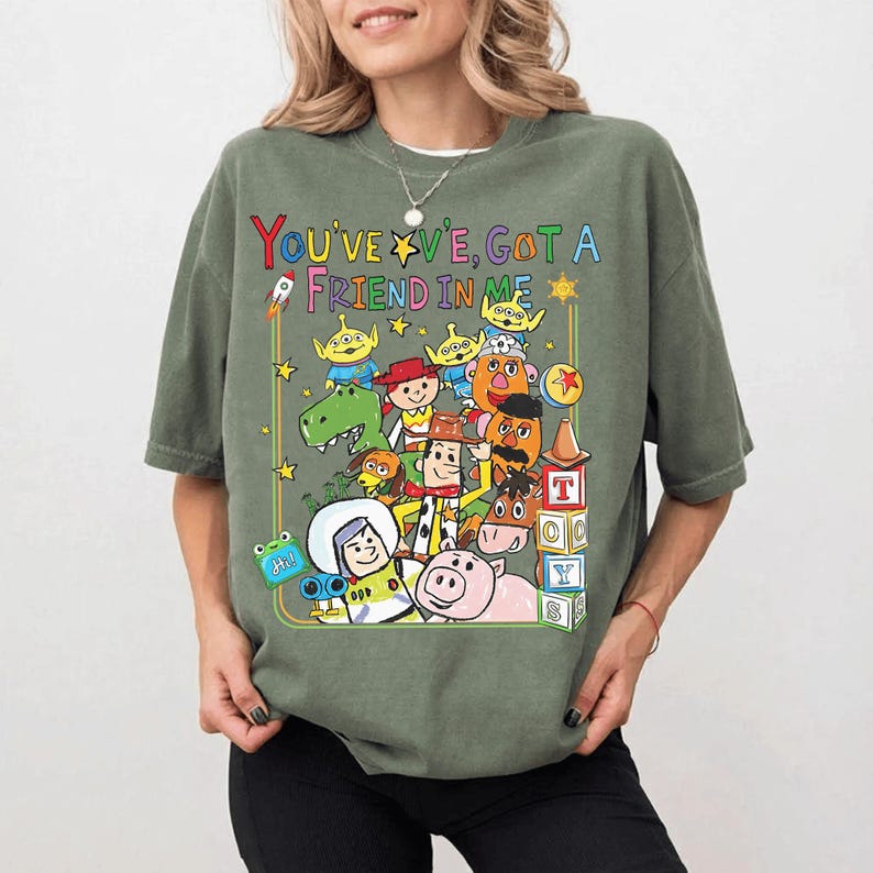 Retro Pixar Toy Story Shirt, You've Got a Friend in Me Shirt, Toy Story Land Tee, Woody Buzz Jessie, Bullseye, Disney Vacation 2026 Tee image 5