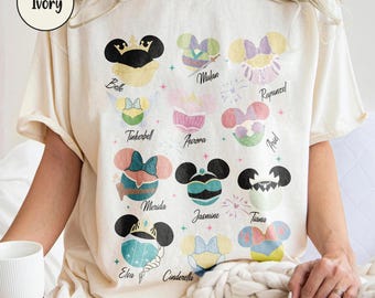 Disney Princess Shirt, Disney Princess Mickey Shirt, Disney Girl Trip Tee, Belle Cinderella Rapunzel Shirt, Comfort Colors Shirt