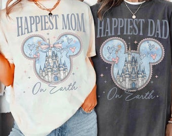 Coquette Bow Castle Happiest Mom On Earth Shirt,  Mom Shirt, Happiest Mama Mini On Earth, Happy Mother's Day Shirt, Mommy and Daughter