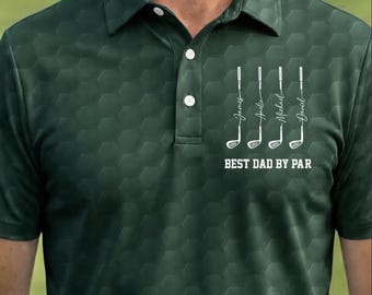 Best Dad Grandpa By Par Personalized Polo Shirt, Father's Day Golf Gift for Dad, Custom Golf Polo Shirt, Gift for Him Dad Grandpa Golf Lover