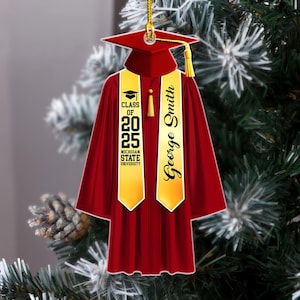 Personalized Graduation Ornament, Personalized Class of 2025 Ornament, High School Graduation Gift, College Graduated, New Graduate Gift