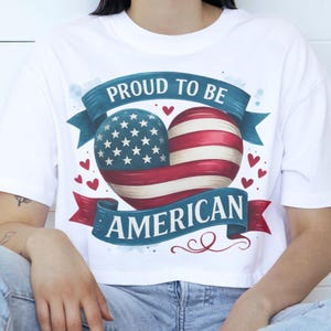 Patriotic 4th of July PNG: American Flag Heart Design (Digital Download, SVG, JPG)