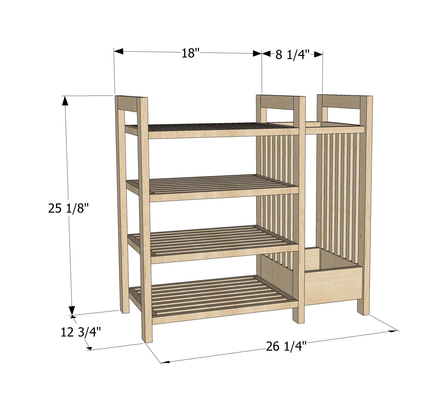 Modern Shoe Rack DIY Plans – Wooden Entryway Shoe Storage With Umbrella ...